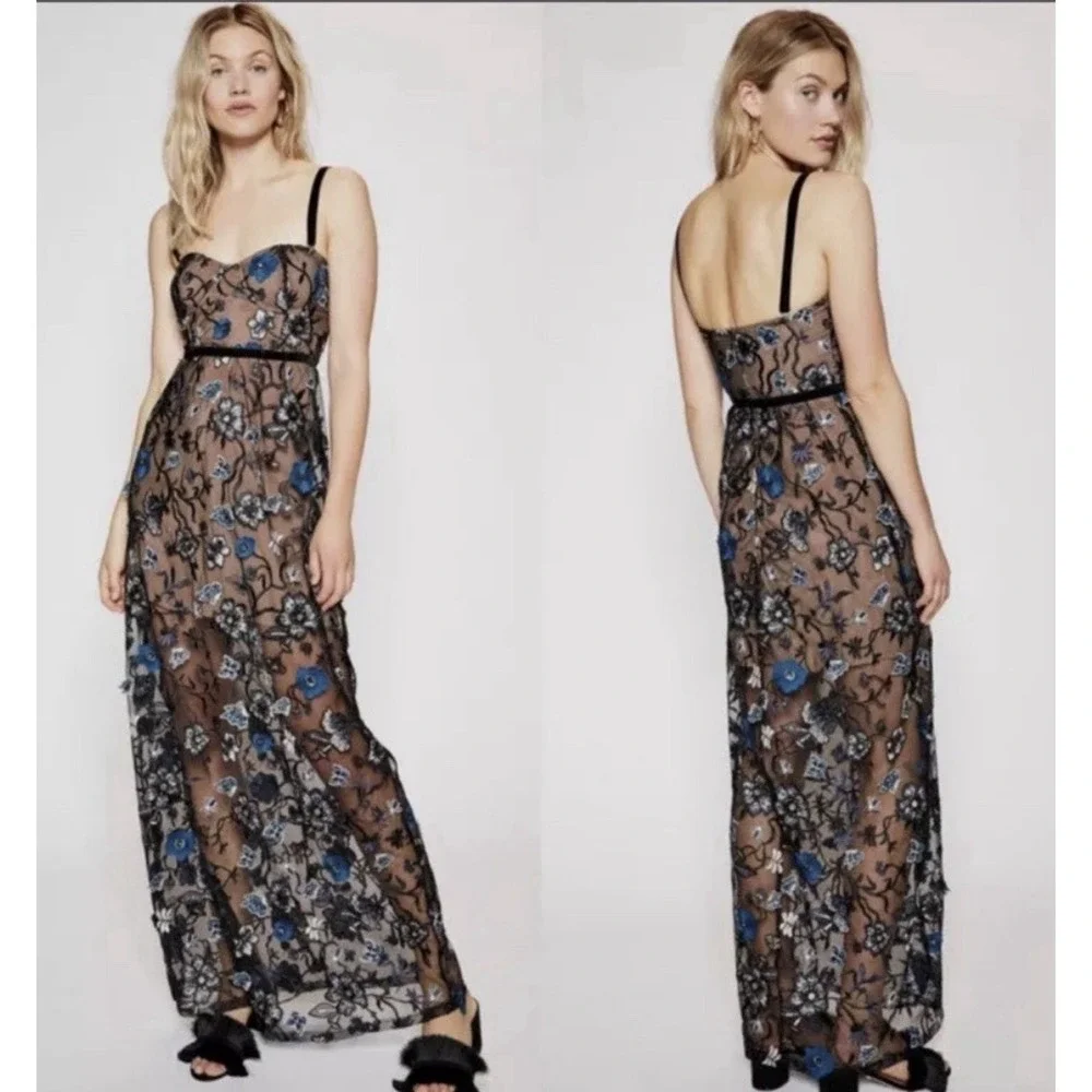 beatrice maxi dress free people For Love and Lemons X Free People Beatrice Maxi Dress Size S Whimsy Floral